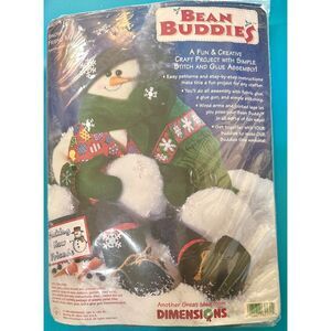 Vintage 1999 Dimensions Bean Buddies Snowy Friend Maker Snowman Craft Kit 62170